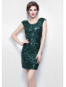 Tutu Sheer Neckline Coral Beaded Tulle Knee Length Prom Dress